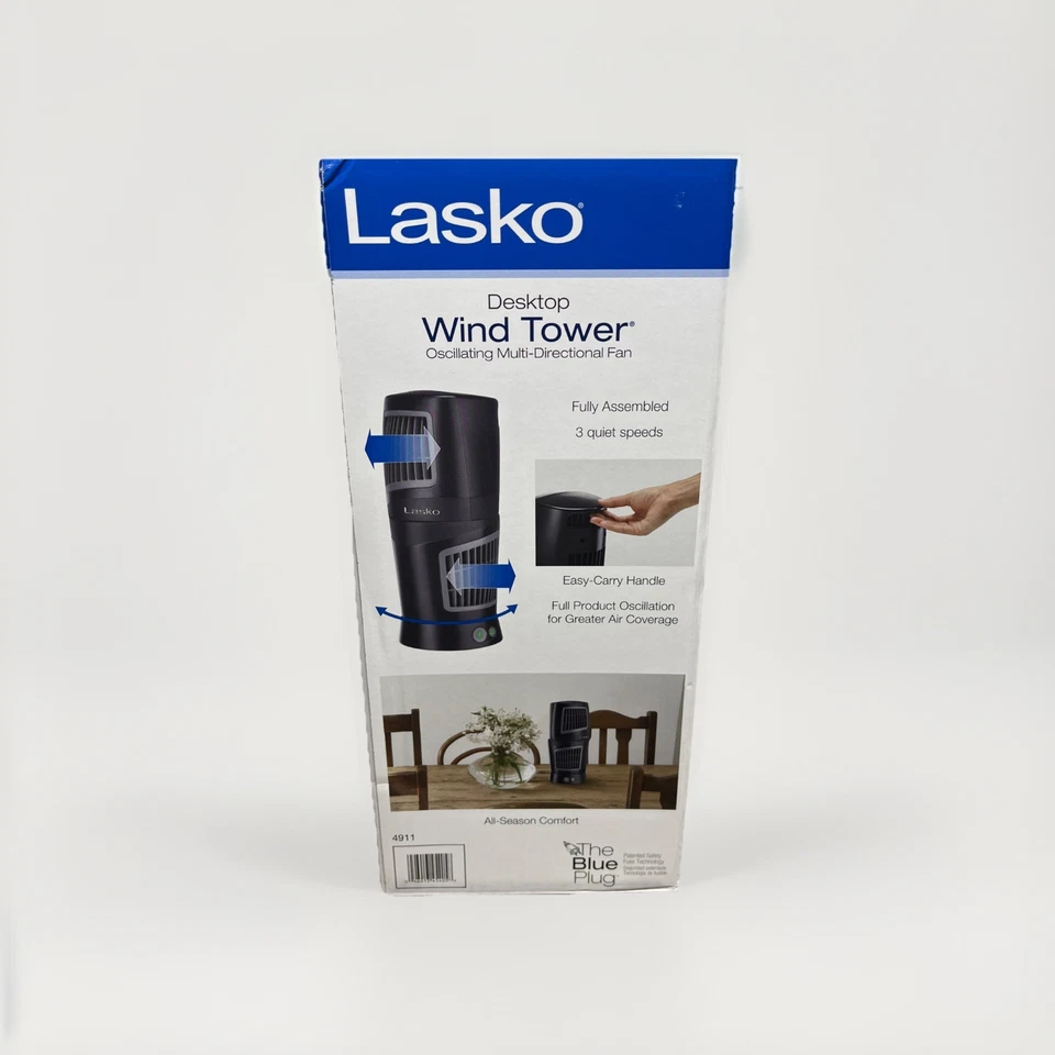 Nuevo ventilador de escritorio torre de viento LASKO 4911 ventilador oscilante multidireccional negro Foto 4 de 4