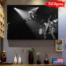 Vintage Eddie Van Halen Playing Guitar &amp Dancer Jumping