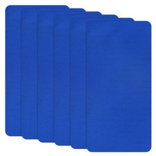 6-Pack 7.9x3.9" Polyester Fabric Repair Self-Adhesive Patches, Sapphire Blue
