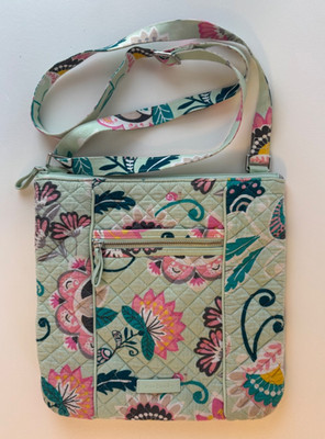 Vera Bradley Iconic Hipster Women s Crossbody Bag Mint Flower Pattern