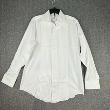 Brooks Brothers Men's White Tuxedo Dress Shirt 15-34 Traditional Fit Flip Cuff