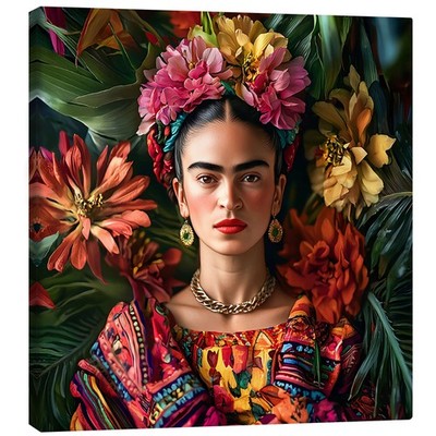Leinwandbild Frida Kahlo Floral - Mark Ashkenazi
