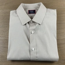 Untuckit Mens Cottontek Kleinwood L/S Slim Fit Button Shirt L Tan Gingham Check