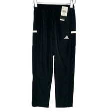 Adidas M NEW Youth Woven Pants Taper Leg Football Soccer Active Sports Black