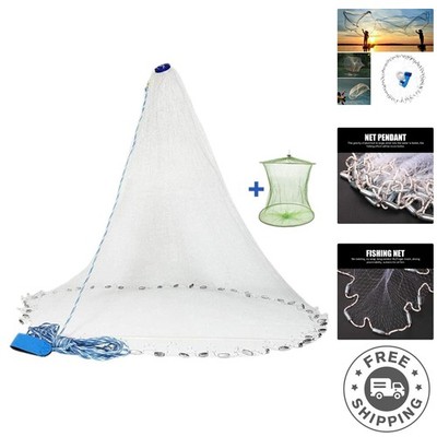 as seen on tv fishing net Ultimate 4ft Cast Net with Zinc Sinker Weights - Get Your Catch Today!