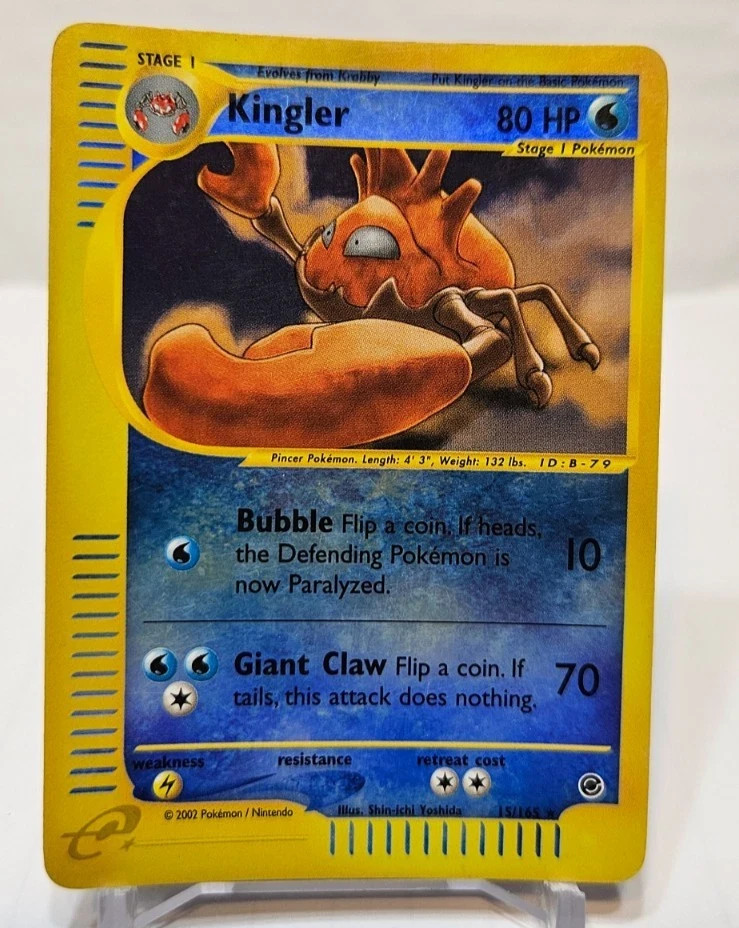 Kingler Reverse Holo 15/165 Expedition Pokemon Card WOTC 2002 LP+