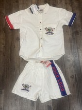 Vintage 1990  s Poco Loco Club Cancun Youth 2 Piece Set Button Down NEW W/ TAGS