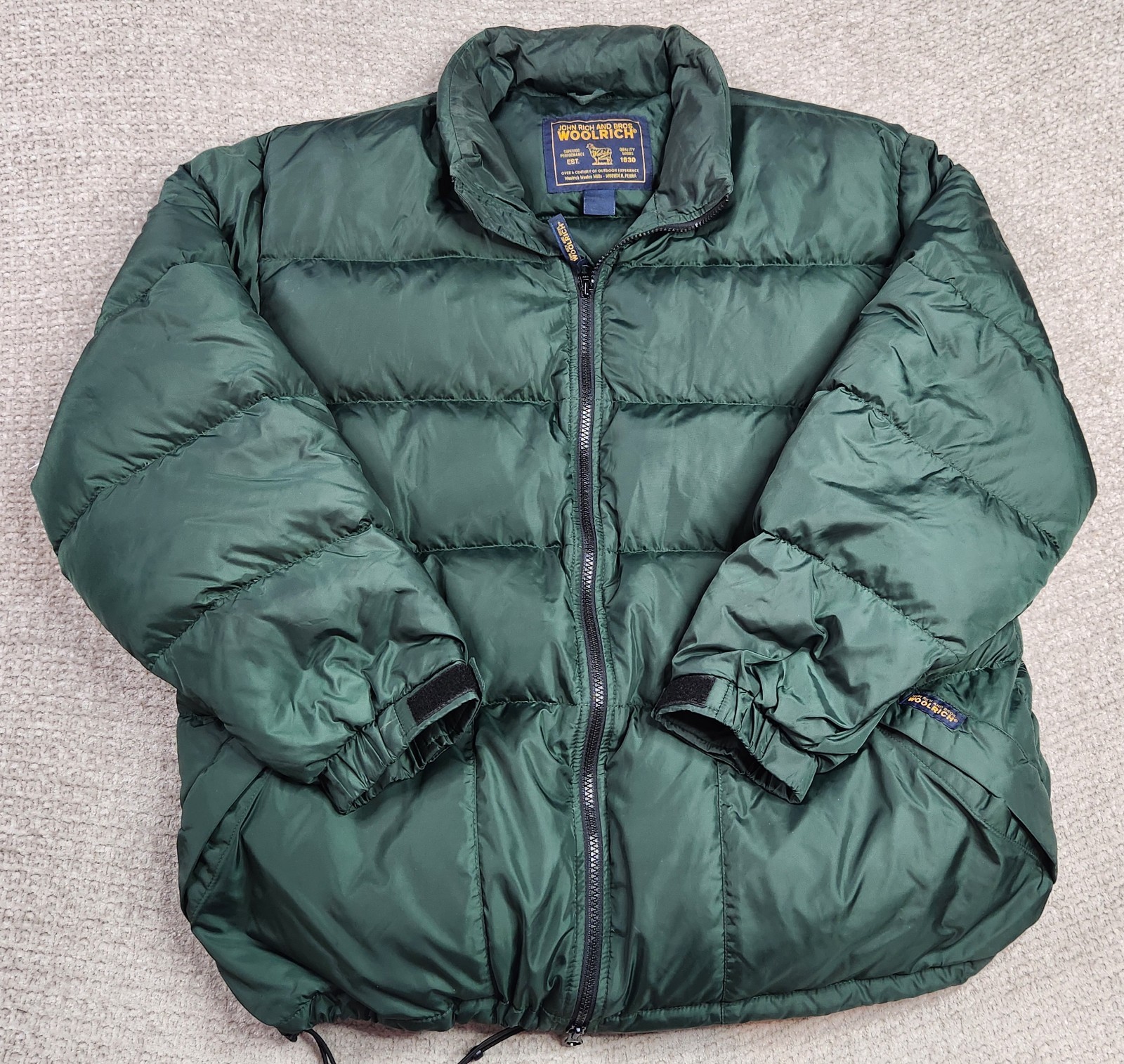 Mens Woolrich Forest Green Duck Down Snow Ski Coat John Rich
