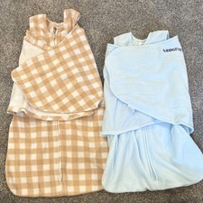 HALO SleepSack Swaddle Lot 0-3m 3-6m Beige Blue White Unisex Baby Sleeping Bags