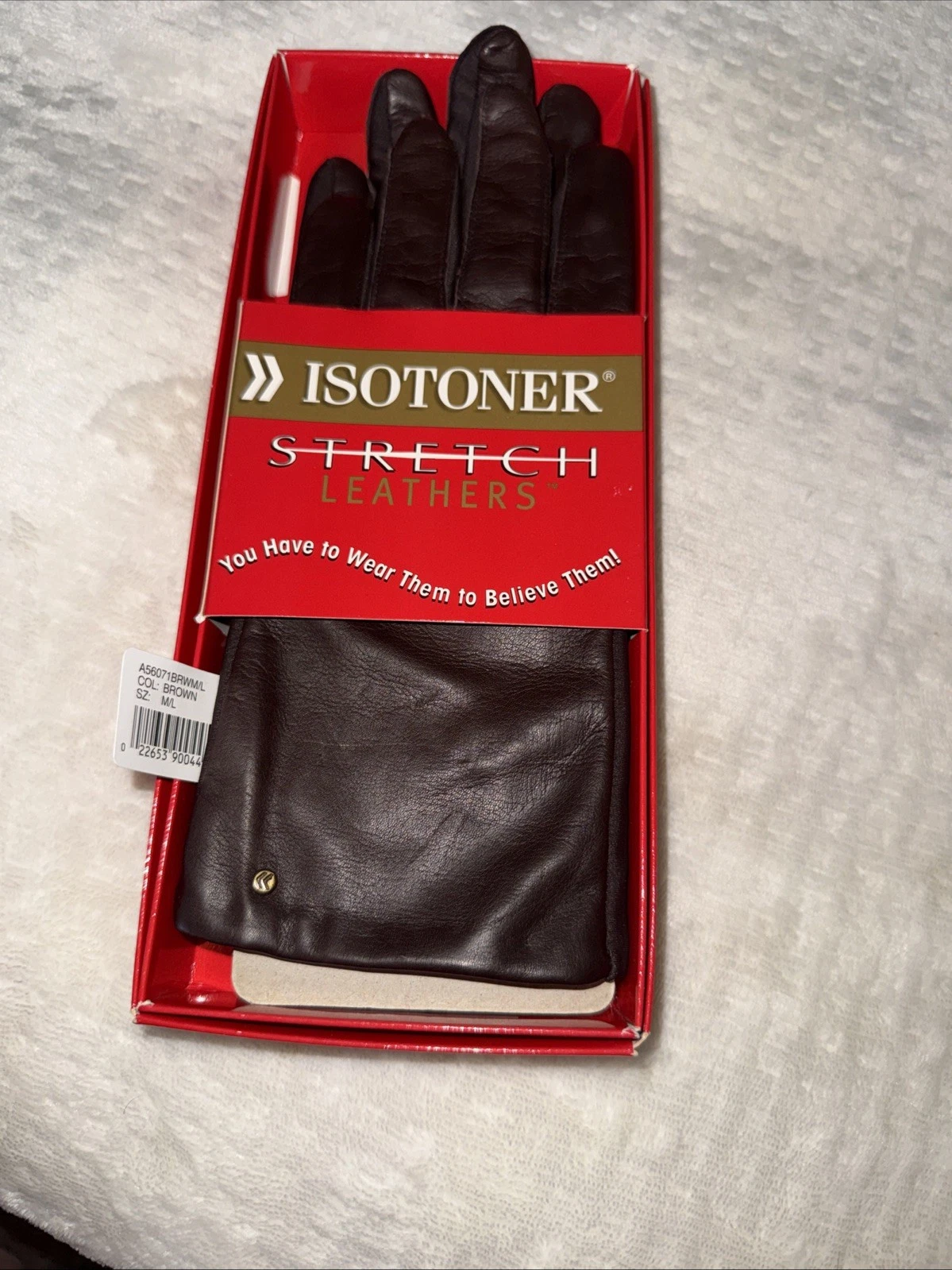 ISOTONER Stretch Leather brown Women’s Gloves Size: M/L