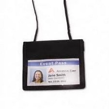 ID Name Tag Pouch Holder : Black : Hang Around Neck : New