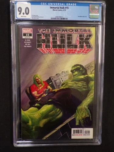 THE IMMORTAL HULK #15 MARVEL COMICS ALEX ROSS COVER CGC GRADED 9.0