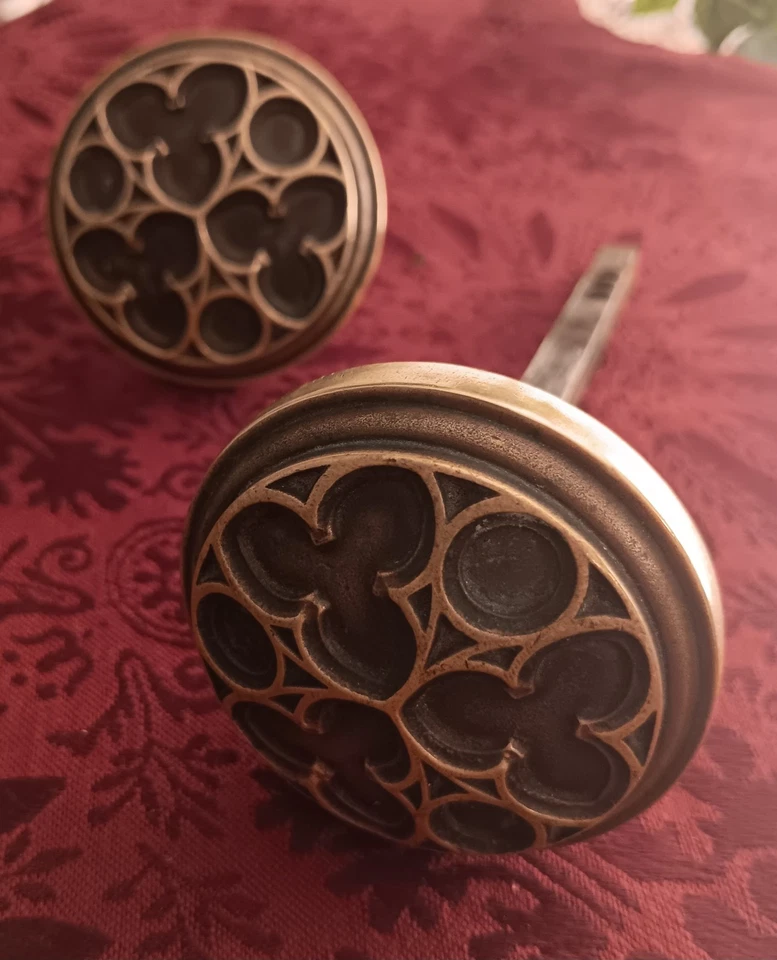 JUEGO DE CERRADURA DE PUERTA GÓTICA VICTORIANA CORBIN AMIENS 1905 BRONCE FUNDIDO CON CERRADURA DE MORTAJA Foto 2 de 4