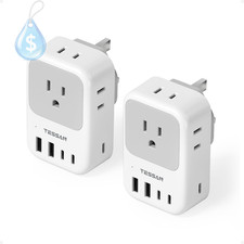 US to UK Plug Adapter 2 Pack, Type G Adapter for Travel