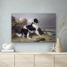 "Lion - Newfoundland dog, Edwin Landseer "     Canvas Wall Art Picture Print