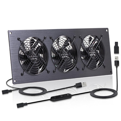 USB Three 120MM Cabinet Fan 5V Quiet Cooling Fan DC 12V IPX5 Waterproof Fan Syst