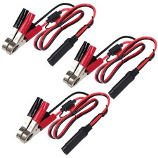  3PACK 1.5FT 12V Battery Alligator Clip to SAE 2Pin Quick Disconnect 3 PACK