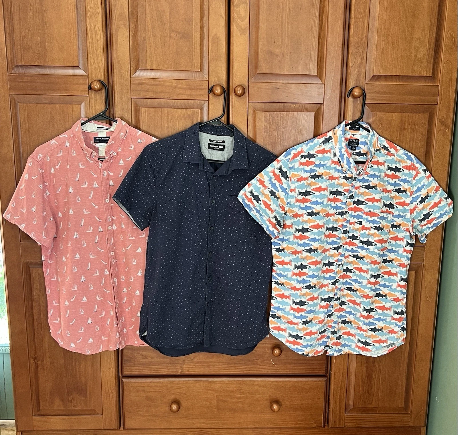 Men’s Short Sleeve Button Up Shirt Vacation Coastal