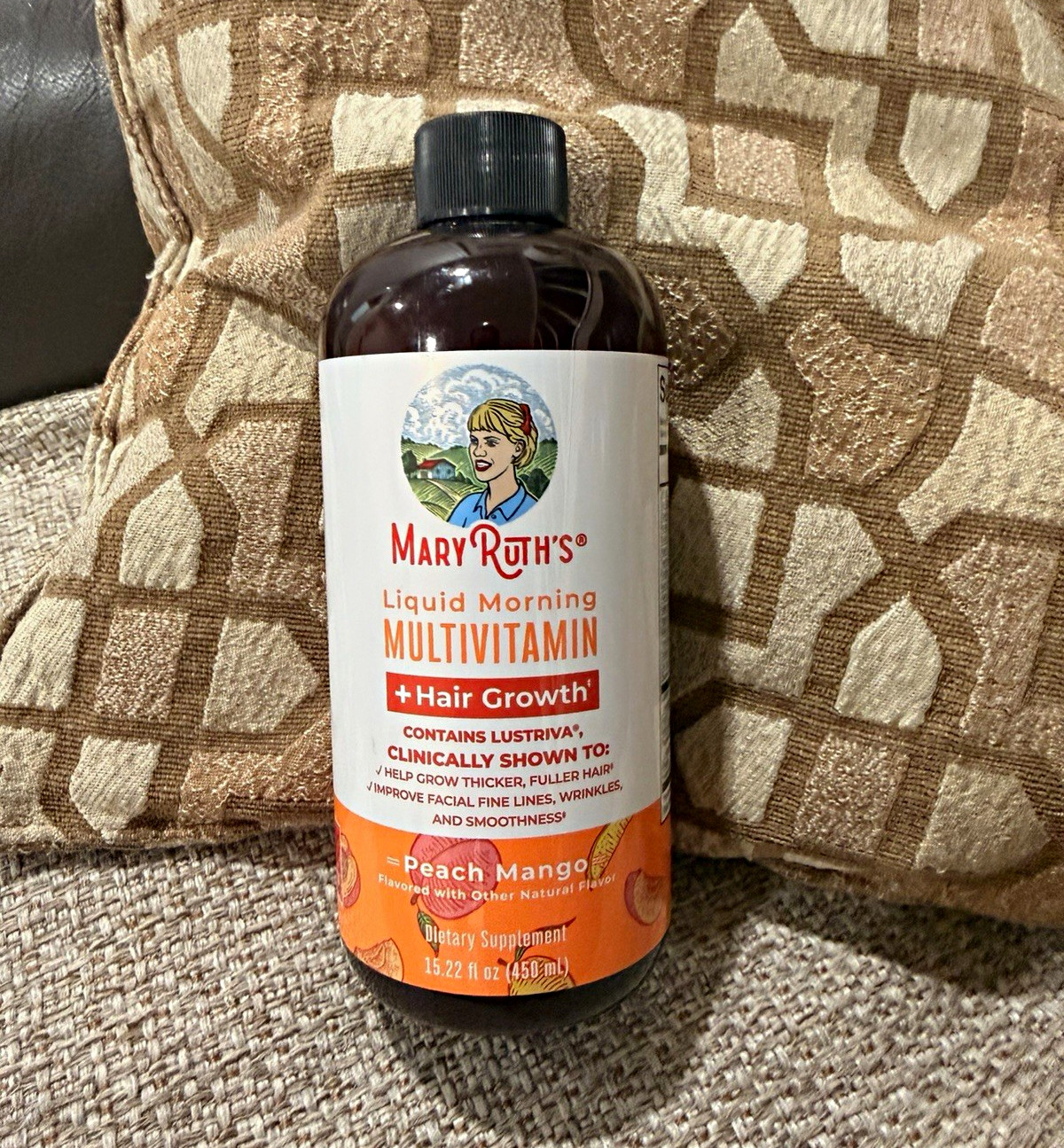 MaryRuth's Liquid Morning Multivitamin + Hair Growth Peach Mango 15.22 fl oz