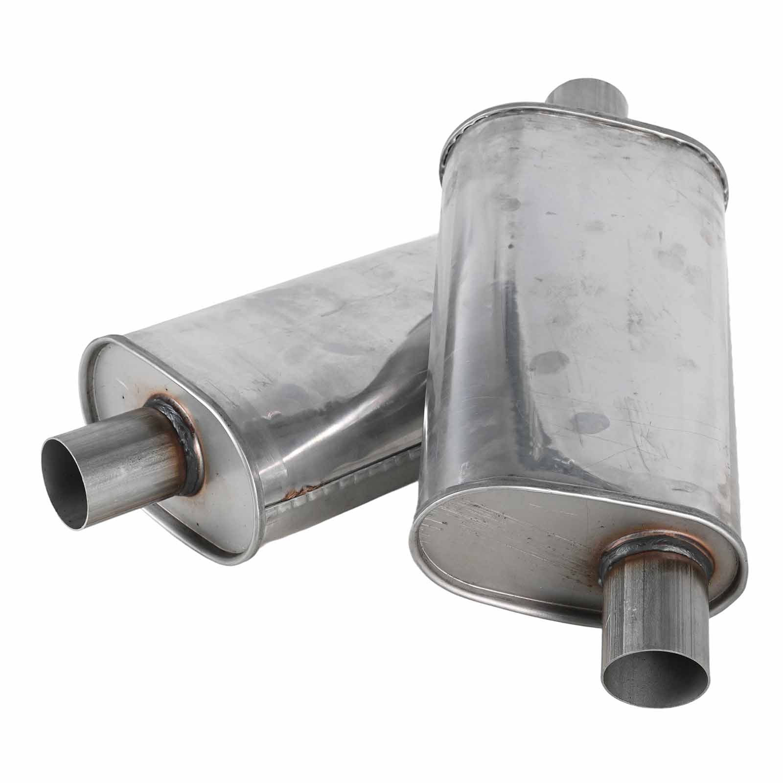 71226 Performance Exhaust Muffler 409S 2.5" Offset In / 2.5" Center Out ...