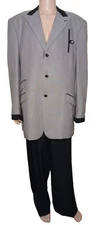 Vittorio St Angelo 48L 42x32 Houndstooth 3 Piece Vest Mens Suit