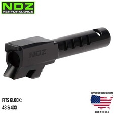 NDZ 3.41" Glock 43 43X Ported Barrel Stainless Steel Black Nitride Cerberus