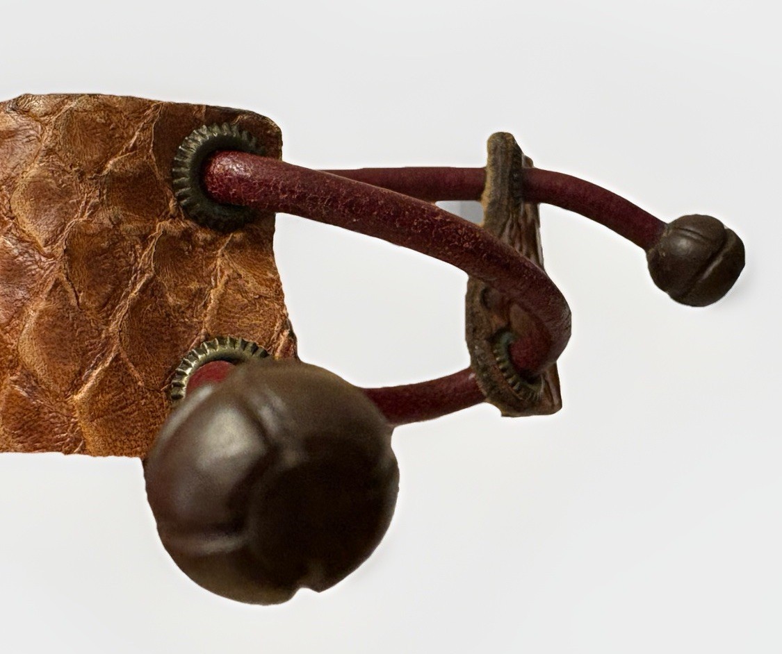 Vintage Python Leather Wide Cuff Bracelet Artisan… - image 3