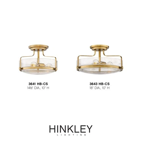 Hinkley Lighting 3643-CS Harper 3 Light 18"W Semi-Flush Ceiling - Bronze - Picture 5 of 12