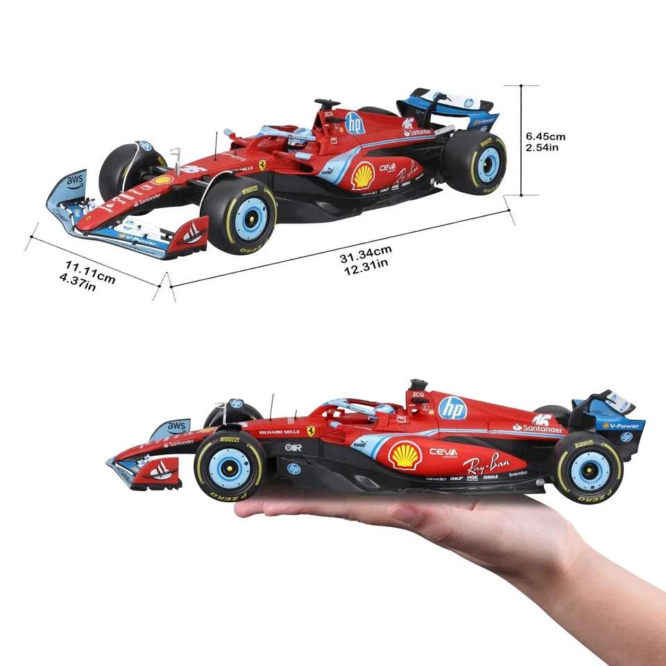 Coche fundido a presión Ferrari SF-24 Miami GP #16 Charles Leclerc F1 2024 1:18 Bburago Foto 2 de 4