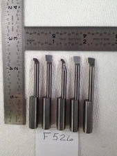 5 USED 5/16" SHANK MINI CARBIDE BORING BARS. HEAD SIZES .225" ish USA (F526)