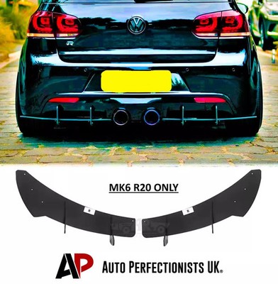 For VW Golf R20 R MK6 Rear Blade Fin Diffuser & Side Splitters Spoiler Body 8-13