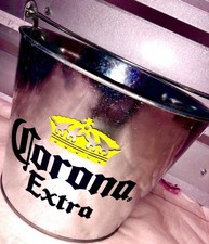Cubo de hielo Corona Metal Plata Cerveza Corona Dorada Negro Logo Botella de bebidas México