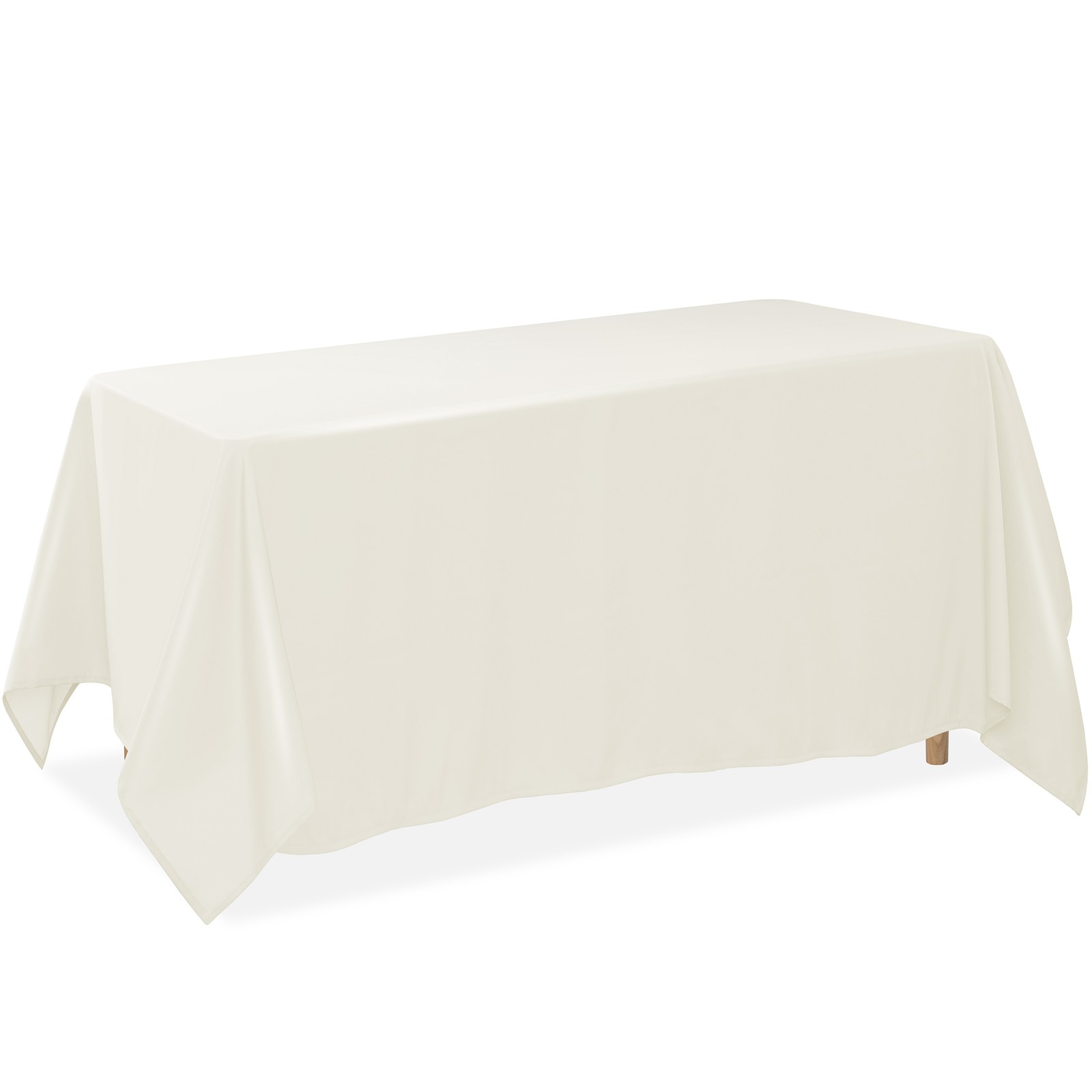 20 Pack 90" x 156" Rectangular Wedding Banquet Polyester Tablecloths - Ivory