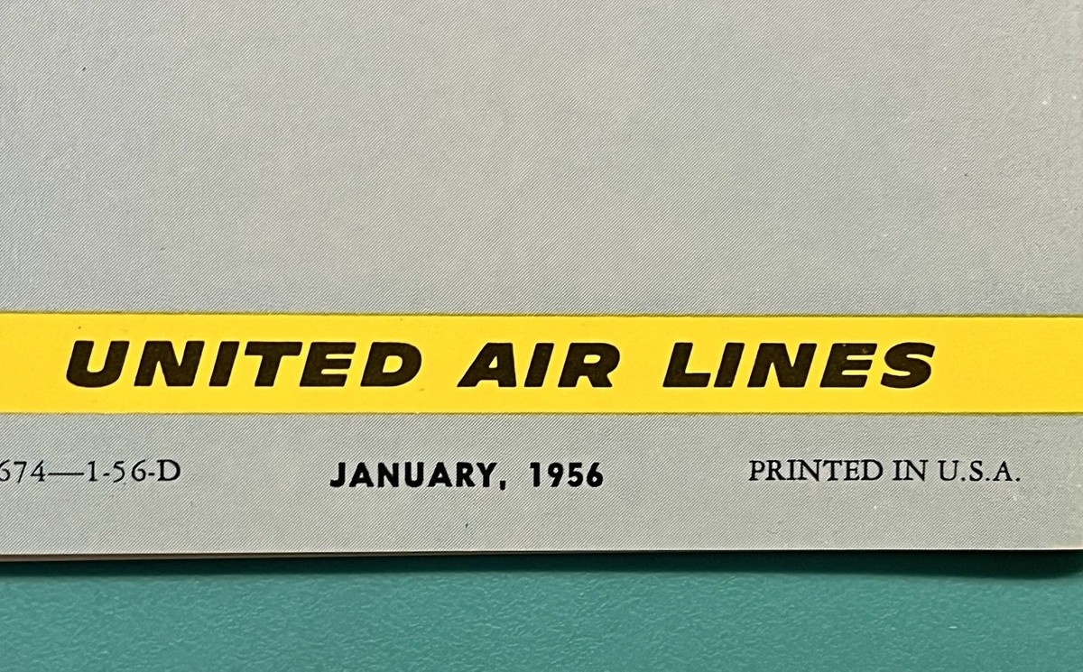 VINTAGE 1956 UNITED AIRLINES ONBOARD INFORMATION PACKET FOR HAWAII