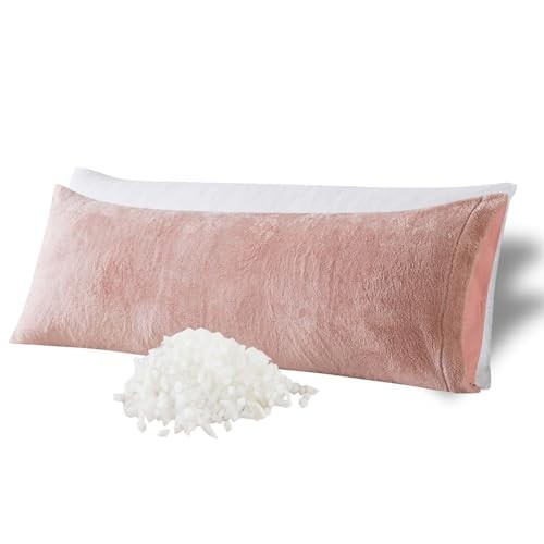 With Plush Long Body Pillow Dusty Pink (sherpa Cover)