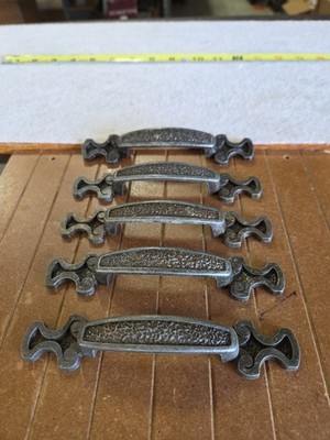 5 PCS - Vintage Ajax #837 Mediterranean Drawer Cabinet Pull Antique Pewter 6''
