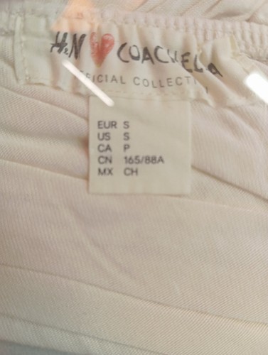 H&M X COACHELLA COLLECTION Top corto Donna Taglia IT 40 bianco sporco - Foto 3 di 5