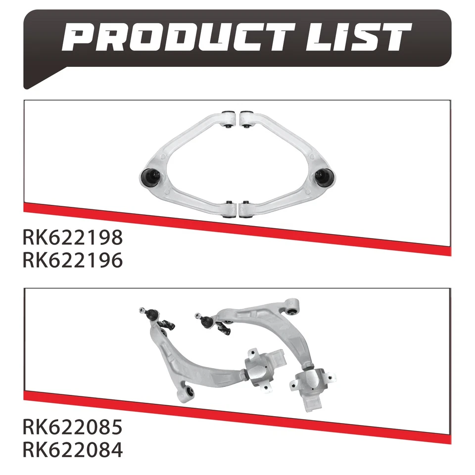 4x Kit de suspensión delantera AWD kits de brazo de control para Infiniti FX35 FX37 FX45 FX50 Foto 4 de 4