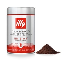 illy Classico Moka Ground Coffee 8.8oz, 100% Arabica Medium Roast, Rich Aromatic