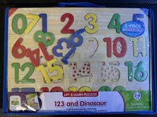 The Learning Journey Lift Learn 2 Pack Puzzle 123 and Dinosaurs Workbook