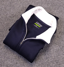 IZOD PerformX Golf Quarter Zip Pullover Mens L Navy White Collar Fleece Lined