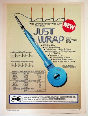 OK Machine Just Wrap Wire Wrapping Tool Vintage Print Ad 1980 8x11