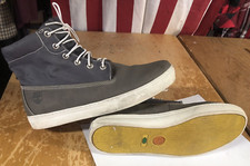 TIMBERLAND EarthKeepers Gray Suede/Canvas Mens 13M High-top Shoes Boots Roll-Top