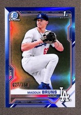 2021 Bowman Draft Chrome Blue Refractor #BDC-126 Maddux Bruns /150