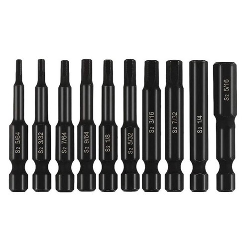 10 Piece SAE Hex Head Drill Bits Tips for Efficient
