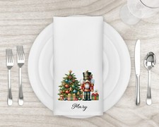 Nutcracker personalised napkins, Chritsmas table decor. Re-usable napkins