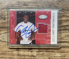 Caron Butler Signed Heat Jersey Card 2002-03 Fleer Hoops Basketball Materials