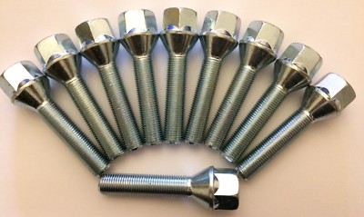 10 X M12X1,5 60 mm LANGES GEWINDE 60 GRAD ALUFELGENSCHRAUBEN PASSEND FÜR AUDI 57.1