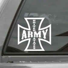 UNITED STATES ARMY Iron Cross Vinyl Decal Sticker