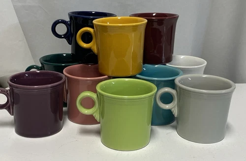 Homer Laughlin FIESTA WARE Post-86 Ring Handled Coffee Mugs Retired Colors